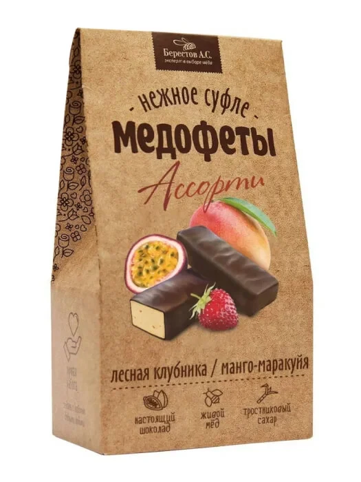 №2 Берестов Медофеты Манго маракуйя и клубникой,150г    в Протвине