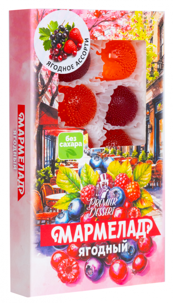  Мармелад Премиум Десерт ЯГОДНЫЙ (клюква, смородина,клубника) 200г в Протвине