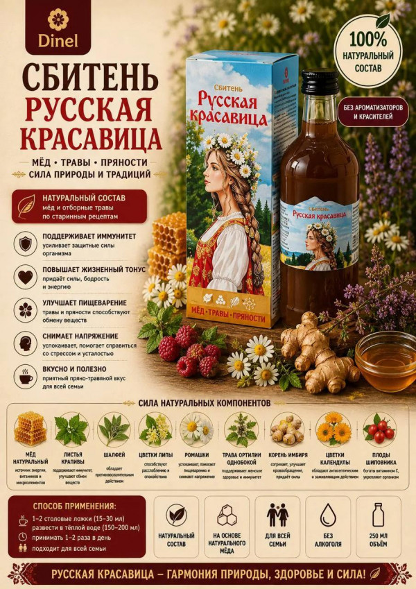 №2 Сбитень Русская красавица, 250мл в Протвине