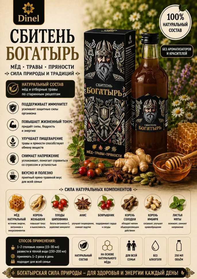  Сбитень Богатырь, 250мл  в Протвине